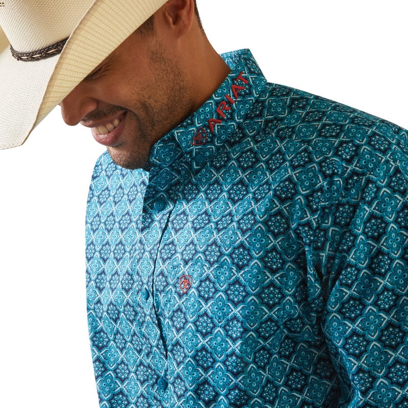 Ariat Men's Blue Teal Classic Fit Long Sleeve