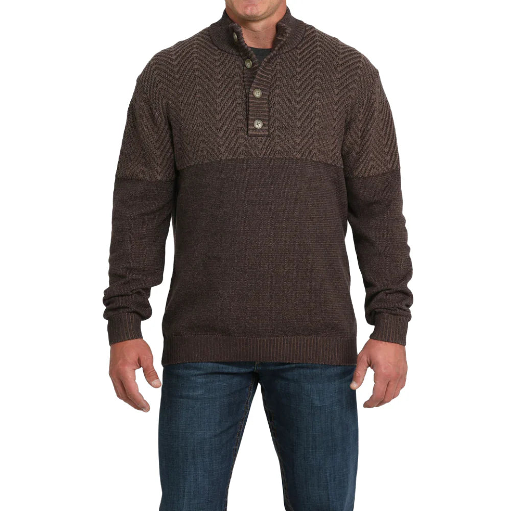 CINCH Men’s knit Sweater, Brown MWK1932002