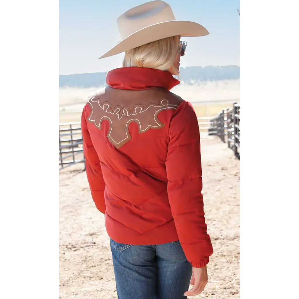 Cruel Denim Puffer Jacket, Rust- CWJ7515001