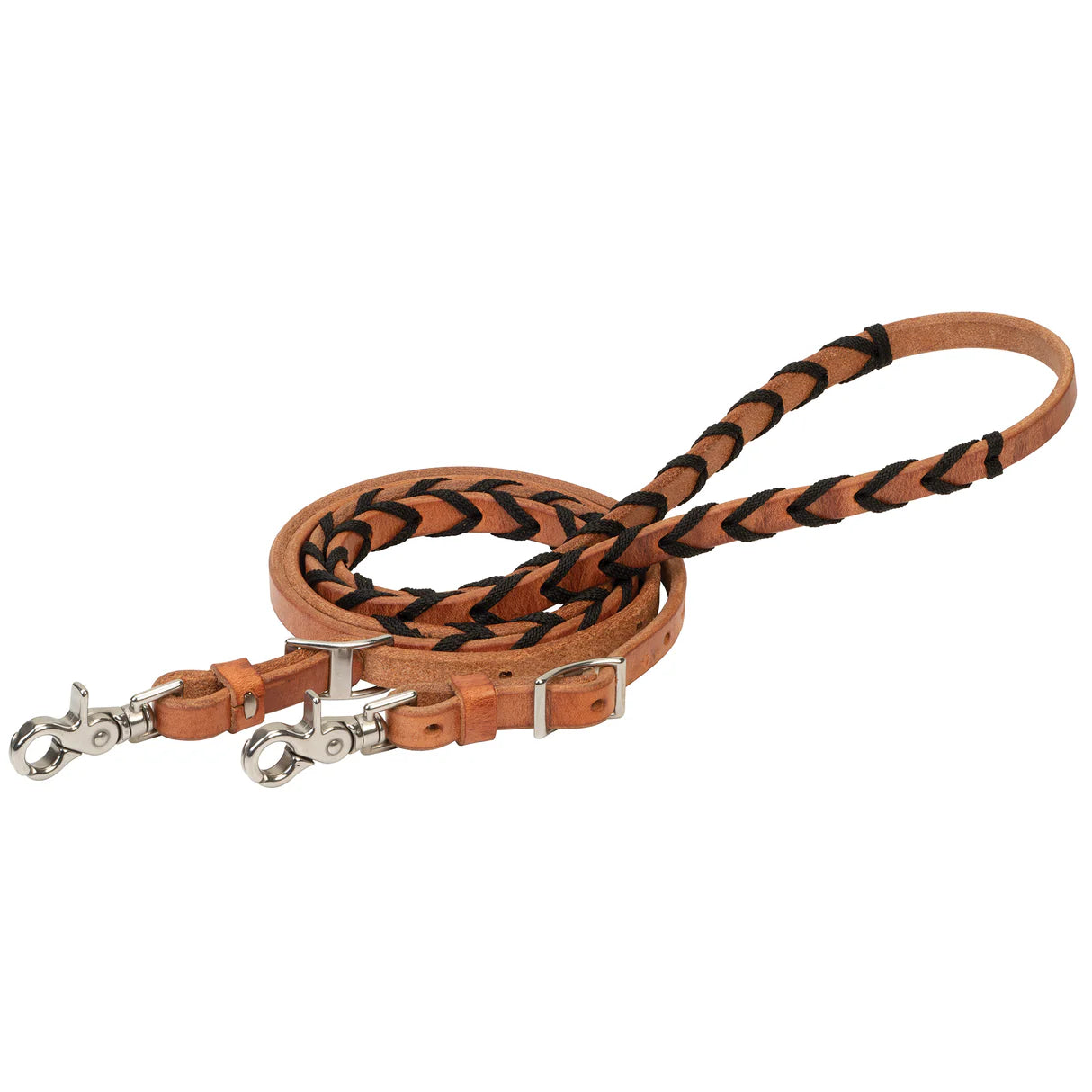 Weaver Laced Barrel Rein, Leather with Polyester Shoe Lacing 50400-54-