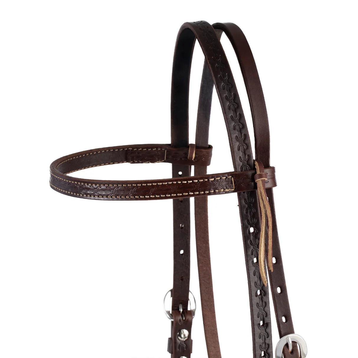 Weaver Leather Barbed Wire Dark Leather Headstall 10-0367