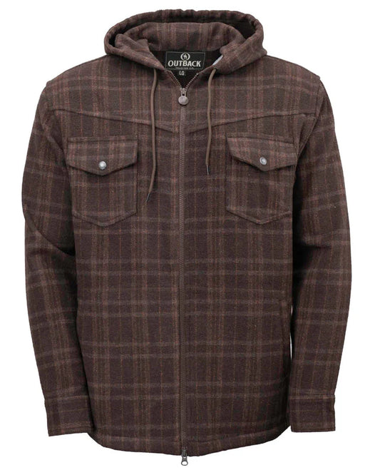 Outback MEN’S Brown Plaid Hoodie 29915