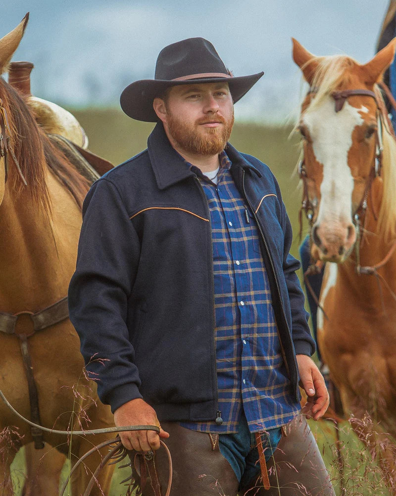 Outback Trading Men’s Varsity Jacket, Navy 29929