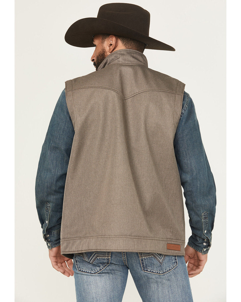 Men's Cinch Bonded Vest, Brown, Herringbone MWV1592004