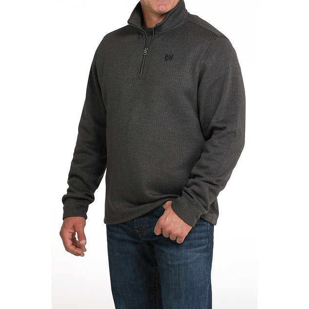 CINCH MEN'S  1/4 Zip Knit PULLOVER, Charcoal MWK1080020