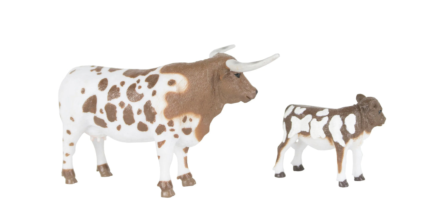 Big Country Farms - Longhorn Cow & Calf Toy 405