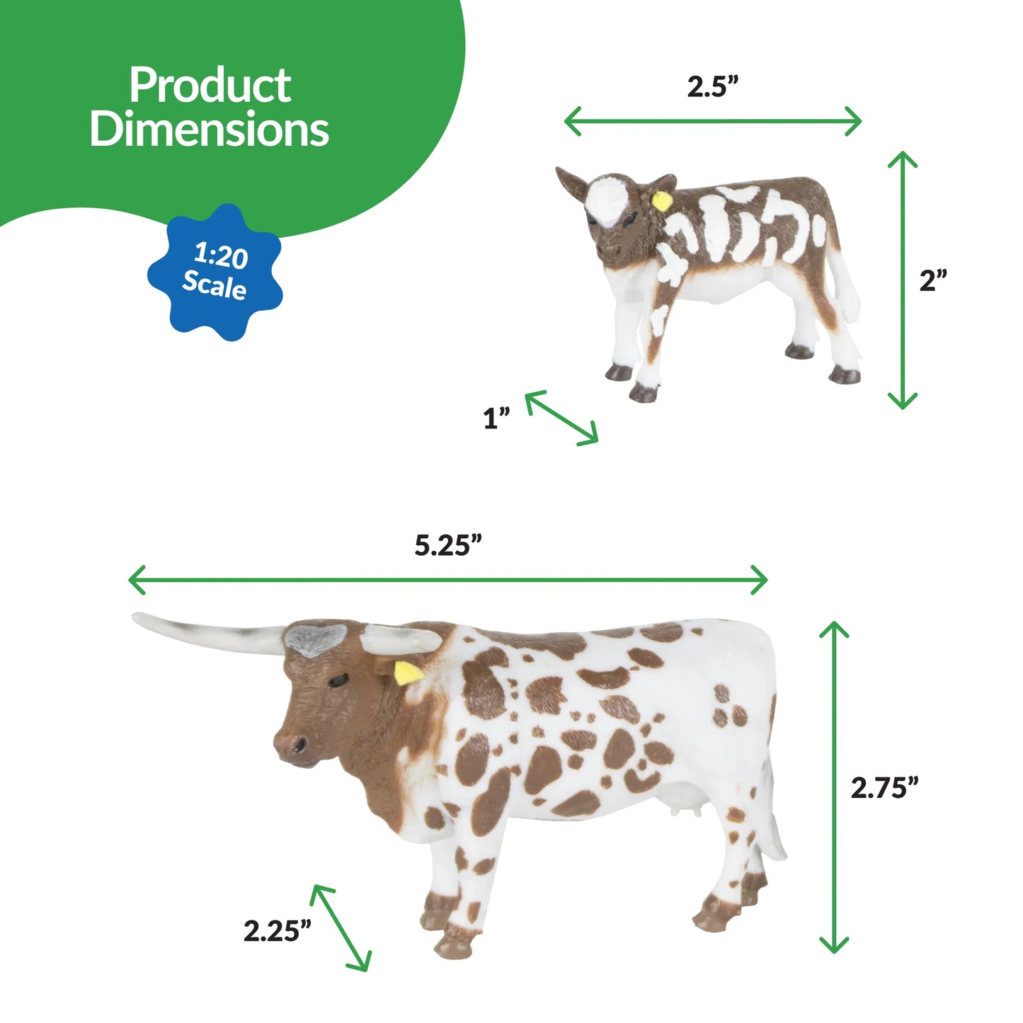 Big Country Farms - Longhorn Cow & Calf Toy 405