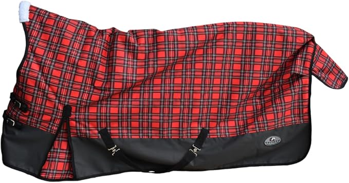 Goliath Blanket Turnout 1200D, 300g, Black w/Red Plaid 1225RD
