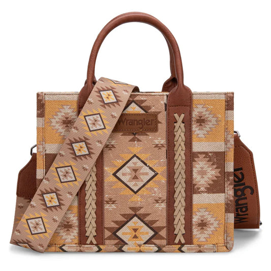 Wrangler Aztec Tote Bag, Top Handle, Shoulder Purse and Handbag, WG2209-8120STN