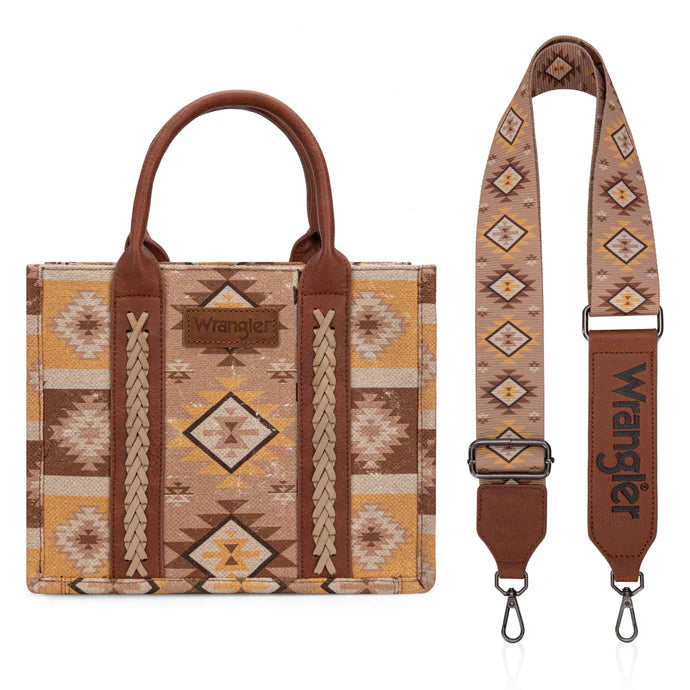Wrangler Aztec Tote Bag, Top Handle, Shoulder Purse and Handbag, WG2209-8120STN