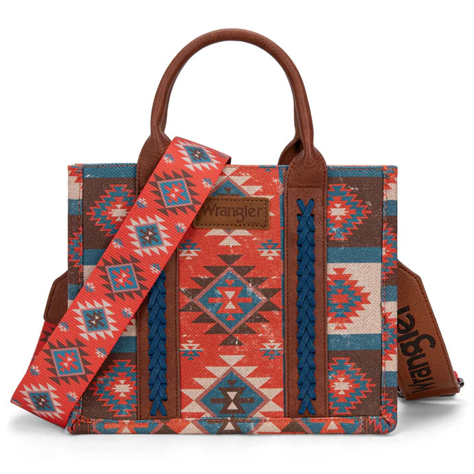 Wrangler Southwestern Pattern Dual Sided Print -Tote/Crossbody WG2213-8120S
