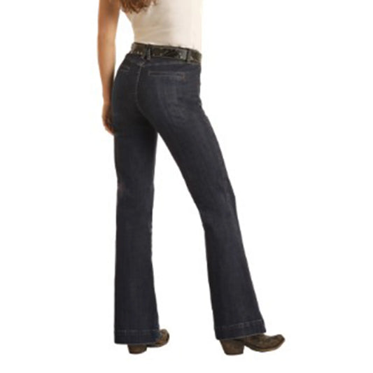 * Rock & Roll Denim Ladies Trouser -Welt Pocket, High Rise, Dark Wash BW5HD03585