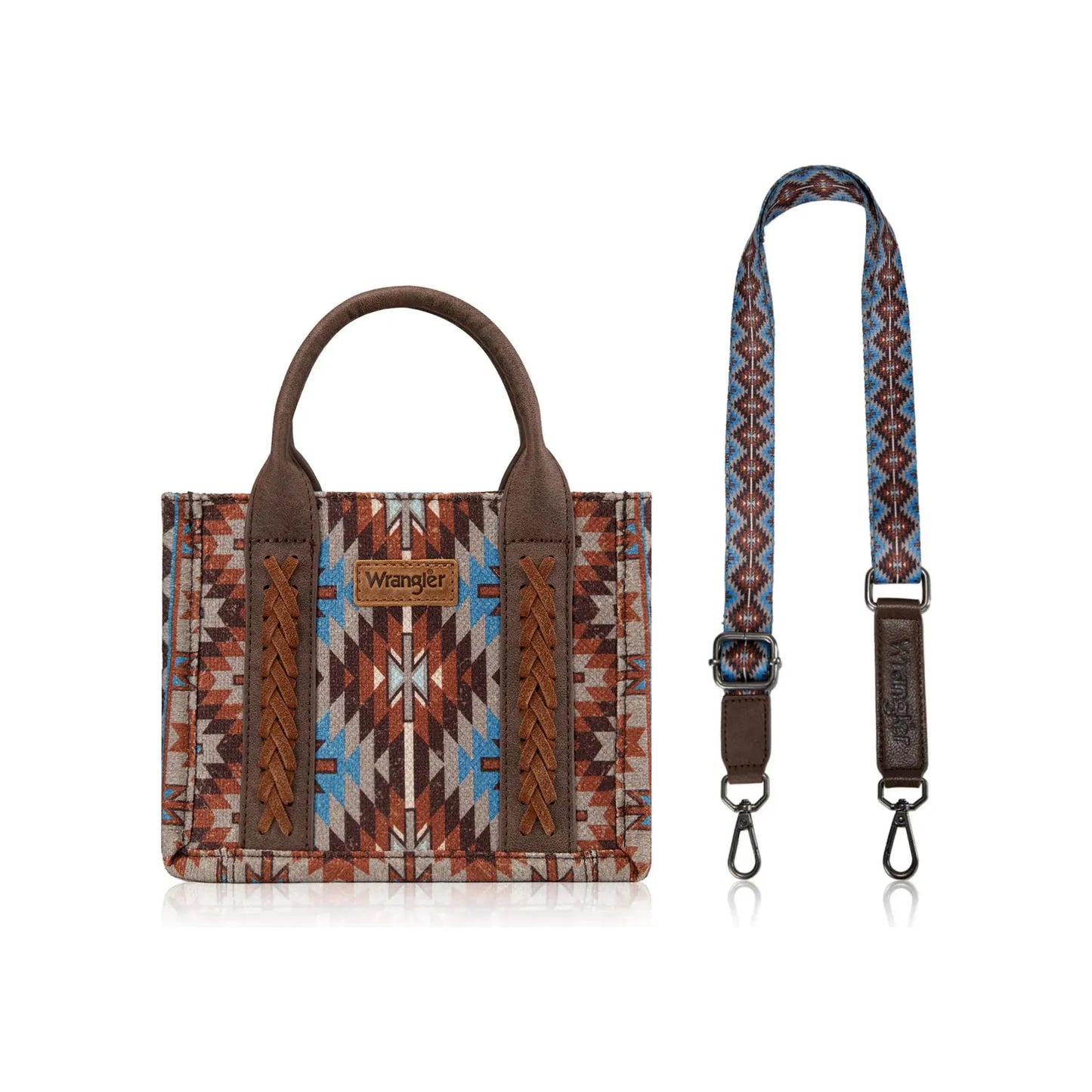 Wrangler Southwestern Pattern Dual Sided Print -Mini Tote/Crossbody WG2213-8866S