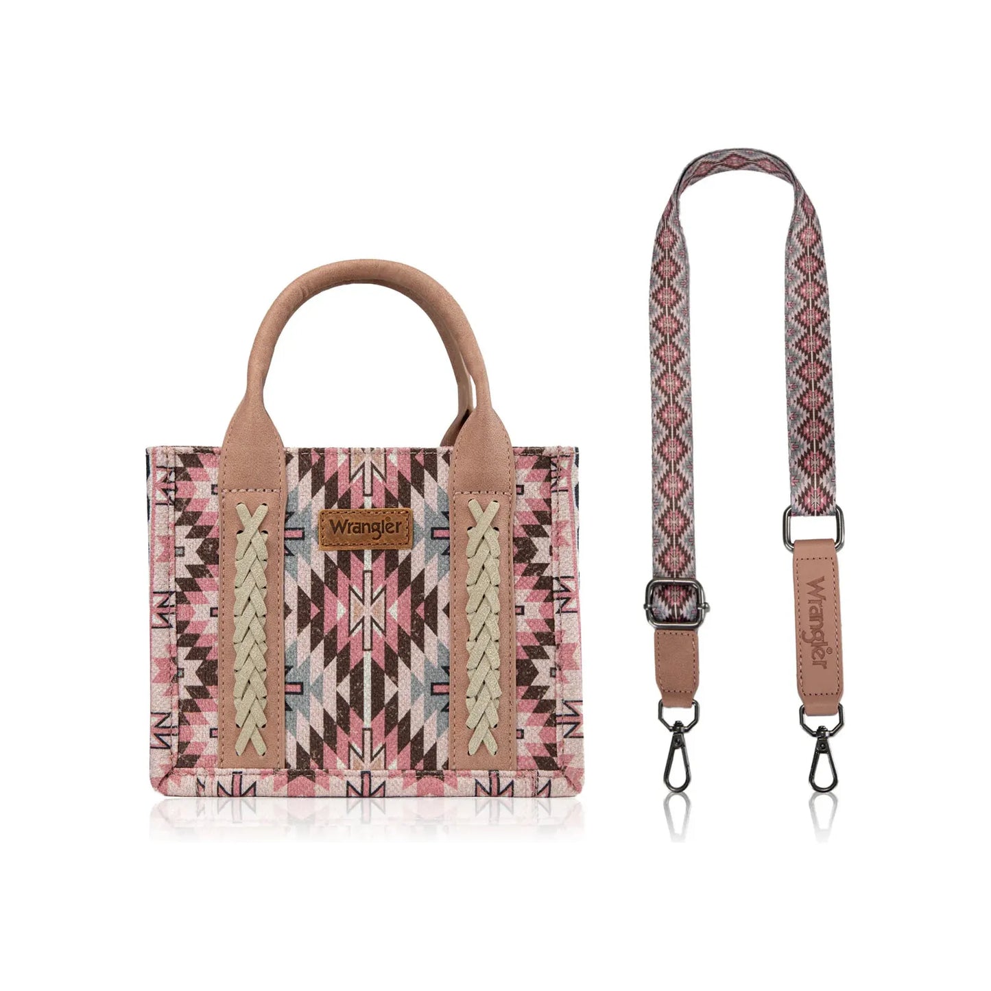 Wrangler Southwestern Pattern Dual Sided Print -Mini Tote/Crossbody WG2213-8866S