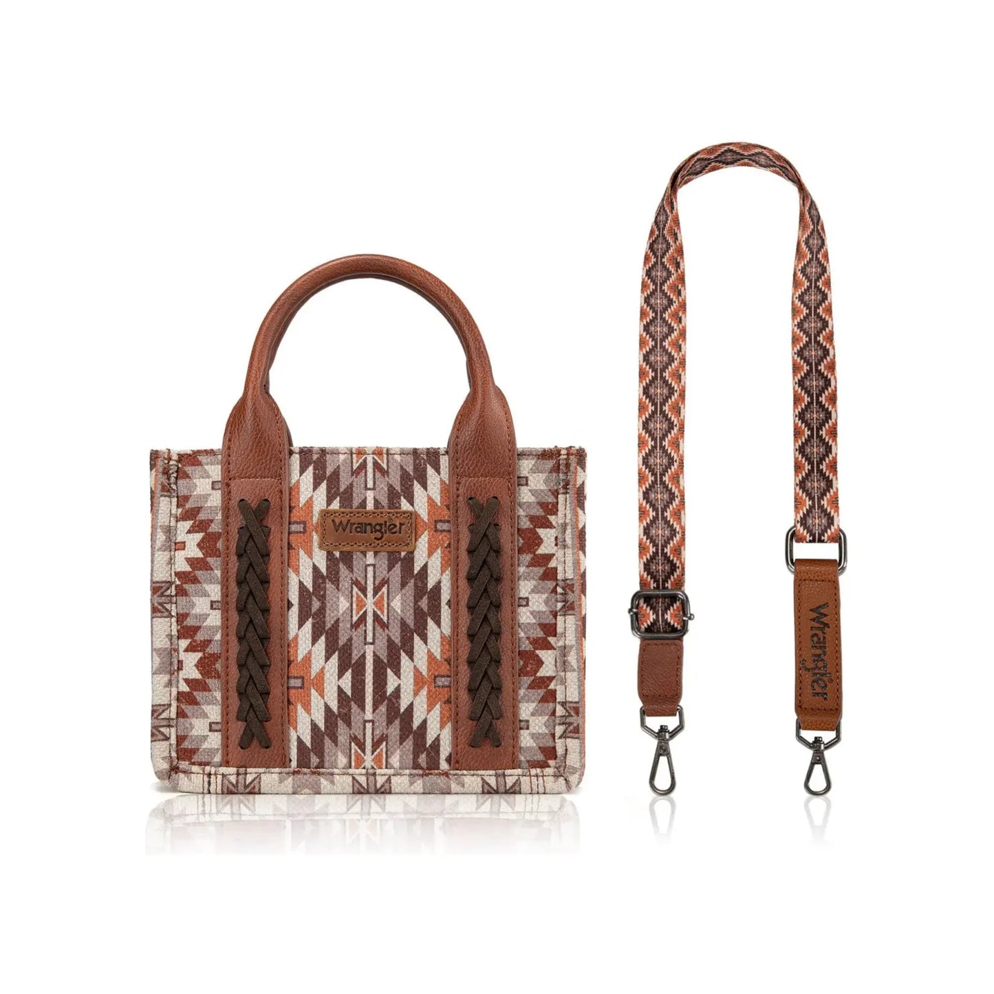Wrangler Southwestern Pattern Dual Sided Print -Mini Tote/Crossbody WG2213-8866S
