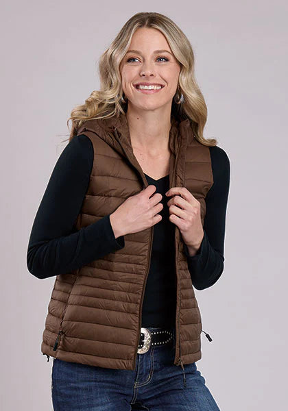 Roper Ladies Down Vest, Brown 03-098-0685-6216