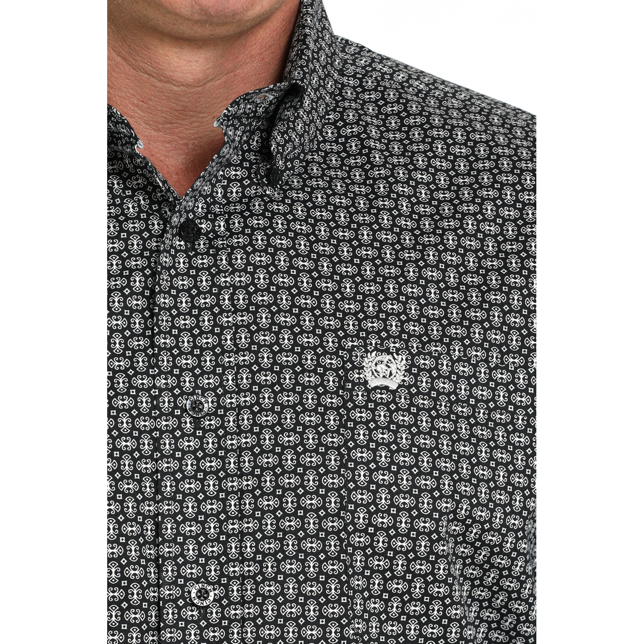 CINCH - Men LONG SLEEVE BUTTON-DOWN SHIRT, Black MTW1105998