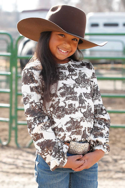 Cruel Girl Girls' Long Sleeve Ribbed Shirt “Aubrey” CTK8840004