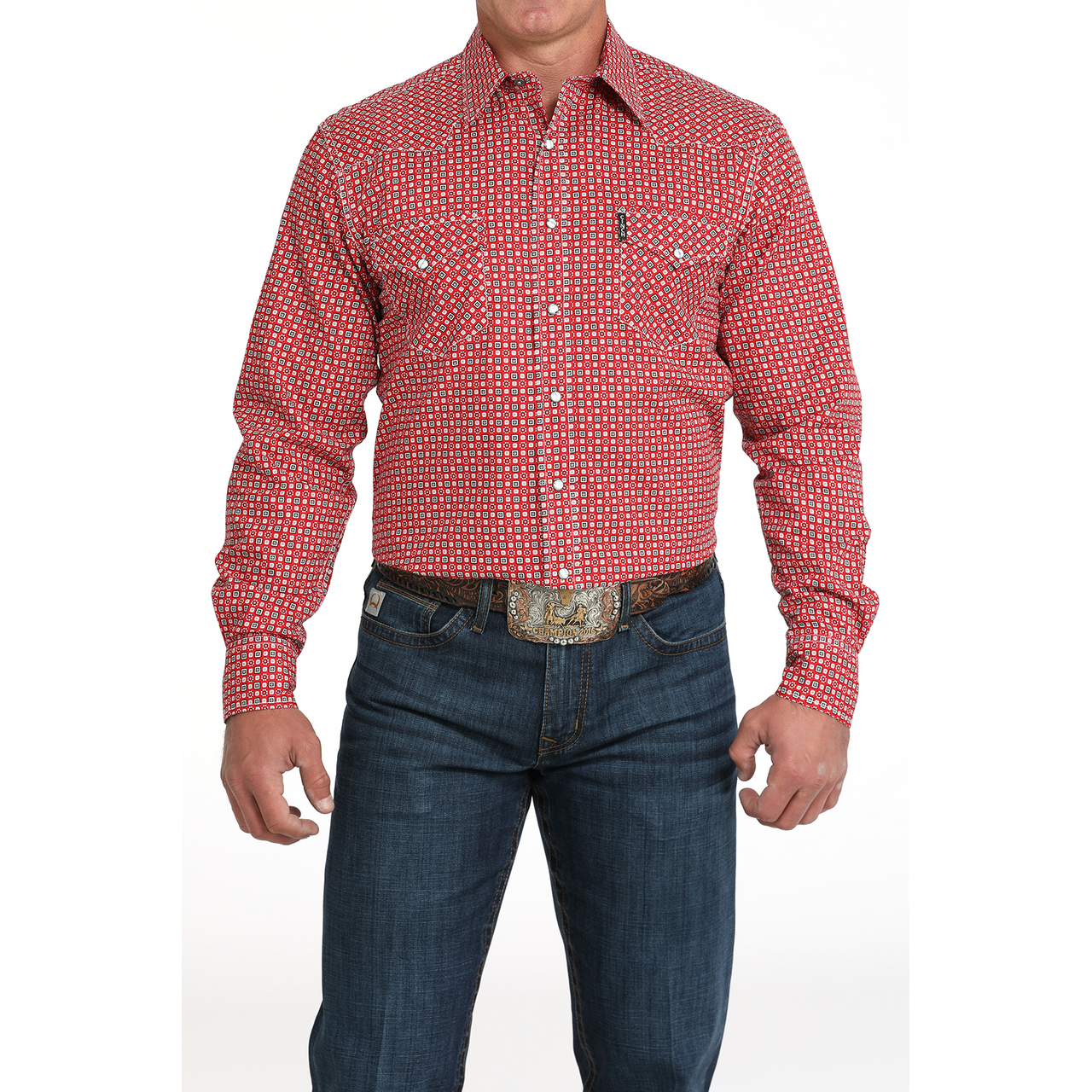Cinch Men’s Modern Fit, Red, Snap Shirt - MTW1303096