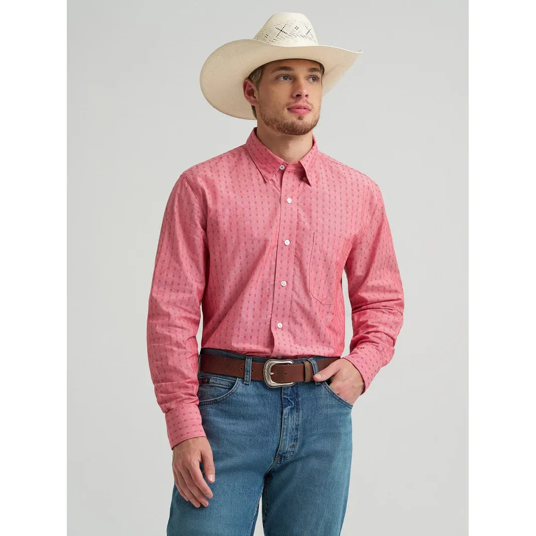 Wrangler Men’s CODY JOHNSON, BUTTON DOWN SHIRT - Red Diamond | 112374464