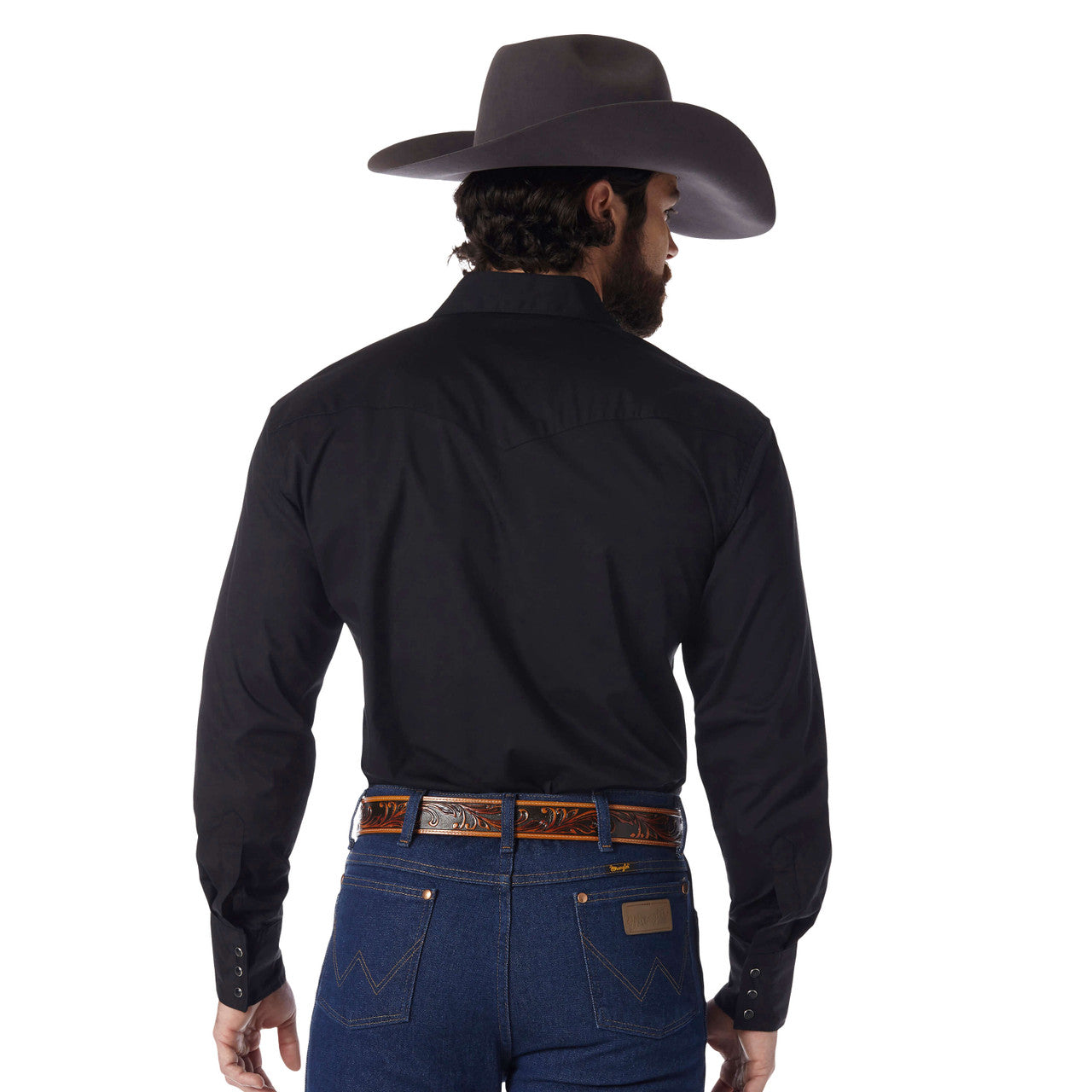 Wrangler Men’s Western Shirt - Classic Fit, Snaps, Black 71105BK