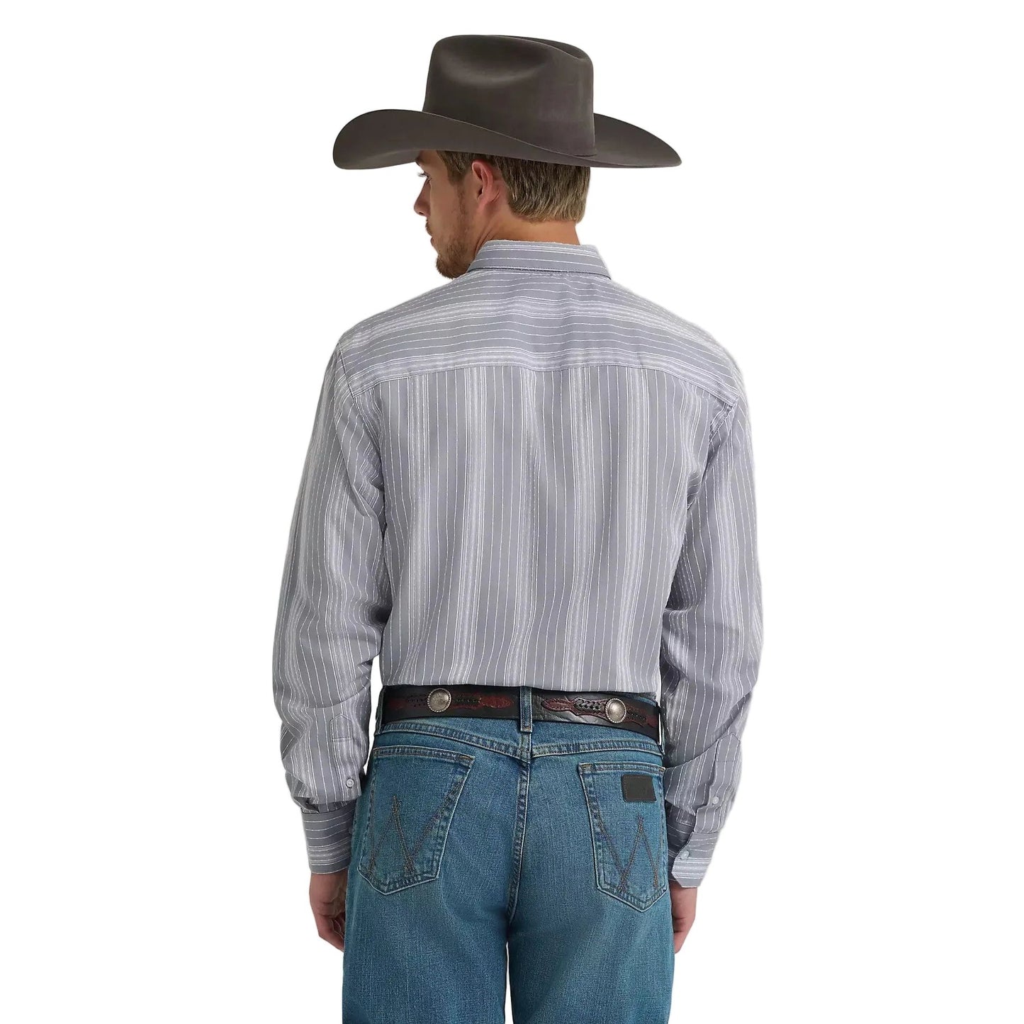 Wrangler Men’s CODY JOHNSON, BUTTON DOWN SHIRT - Grey Stripe | 112374477