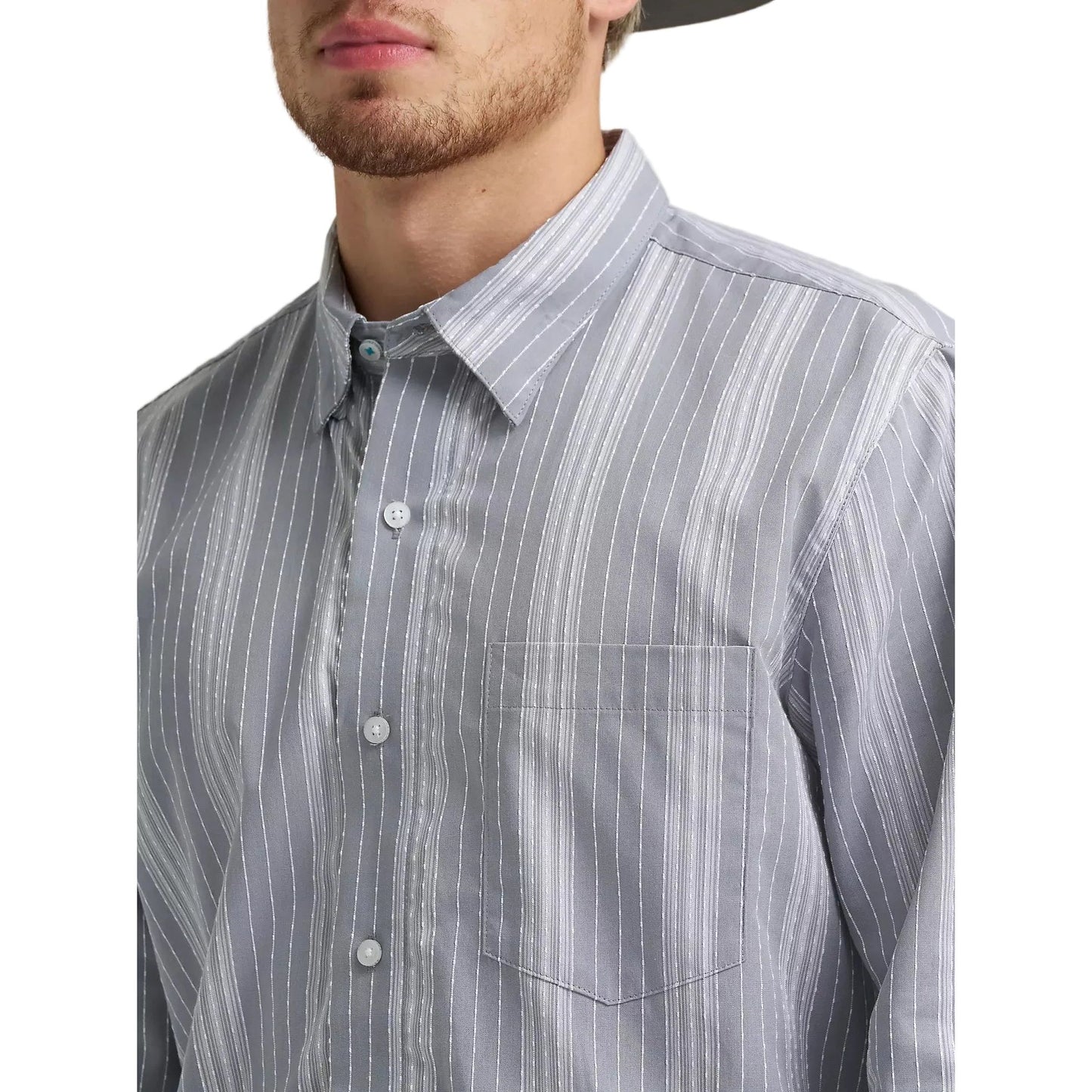 Wrangler Men’s CODY JOHNSON, BUTTON DOWN SHIRT - Grey Stripe | 112374477
