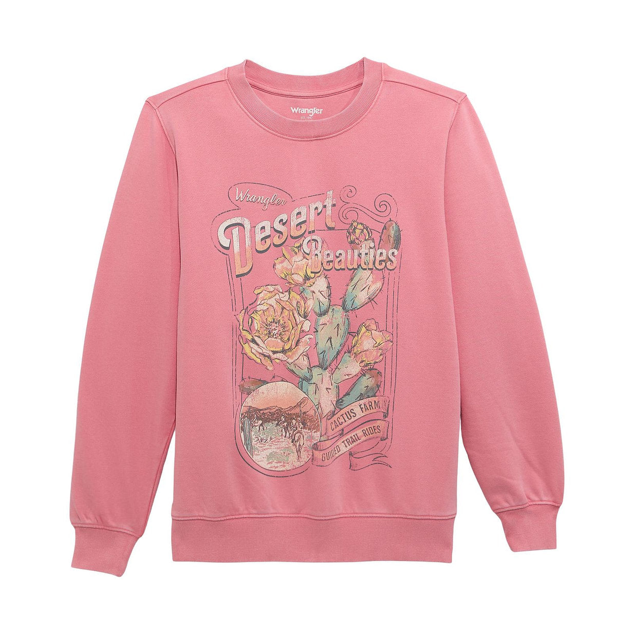 Wrangler Ladies Pink Crew-Neck Sweatshirt 112373009