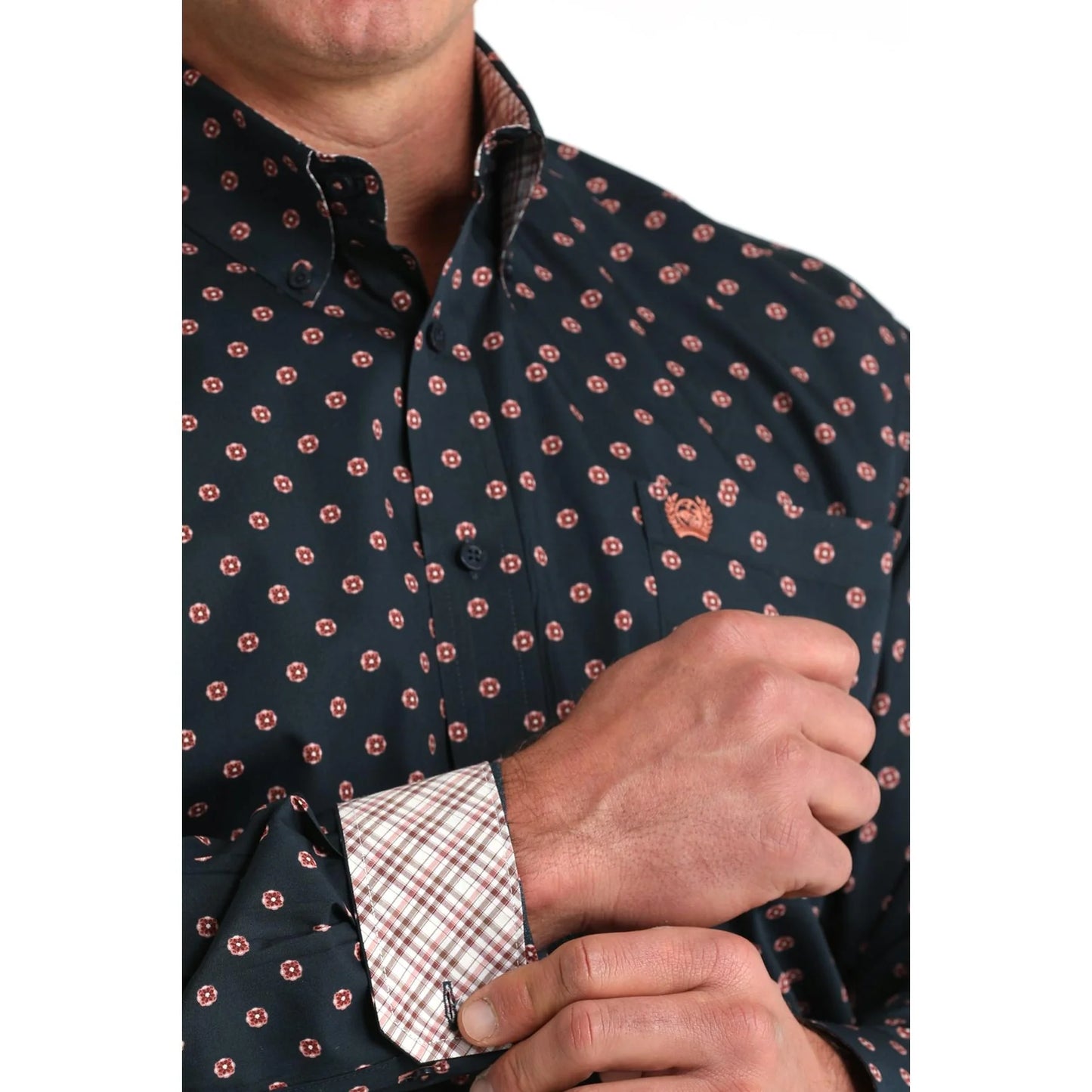 Cinch Men’s Button Down Western Shirt, Navy MTW1106018