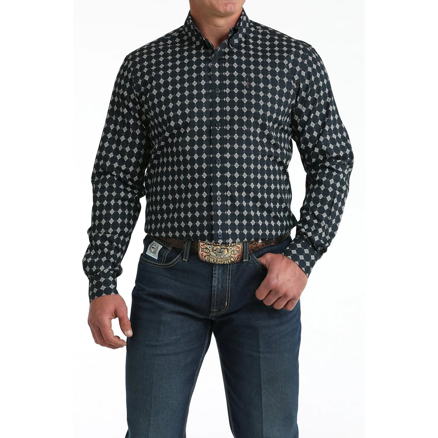 Cinch Men’s Modern Fit, Navy, Button Down Shirt - MTW1347147