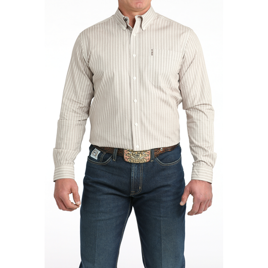 Cinch Men’s Modern Fit, Button Down Shirt, STRIPED 50'S BROADCLOTH- MTW1347148