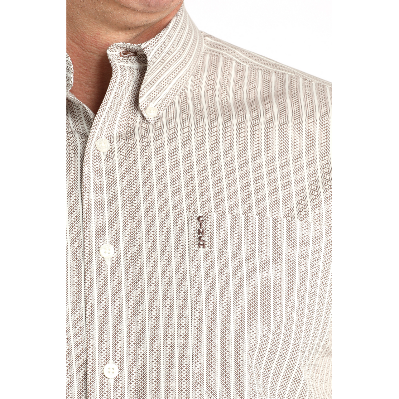 Cinch Men’s Modern Fit, Button Down Shirt, STRIPED 50'S BROADCLOTH- MTW1347148