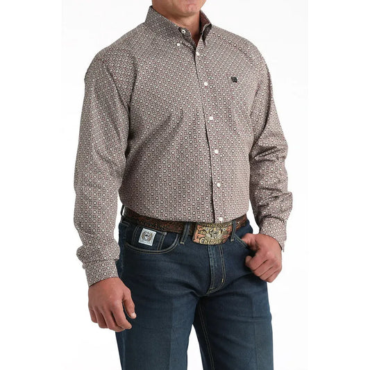 Cinch Men’s Western Shirt - Button Front, Burgandy MTW106025X
