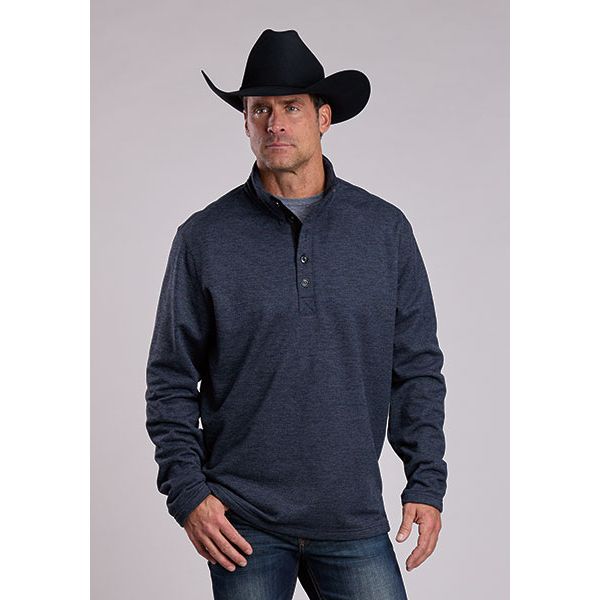 Stetson MEN'S  1/4 Button, Honeycomb Knit, PULLOVER 11-014-0120-6188 Grey