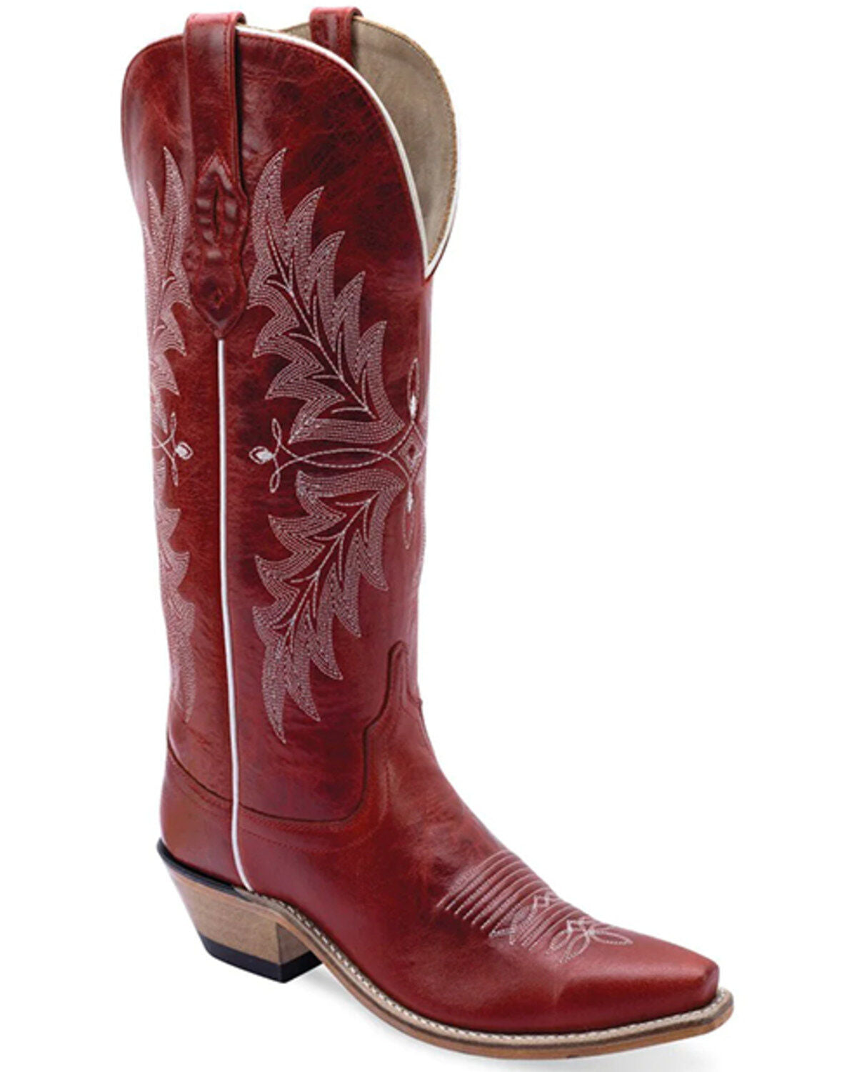 Old West Ladies Dress Boot, Snip Toe, Red TS1551