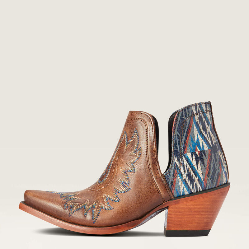 Ariat Western Bootie, Dixon Chimayo, Fiery Tan/ Navy Print 10042579