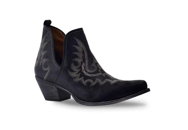 Myra Ladies Western Bootie Black Lasso Lace Stitched S-7693