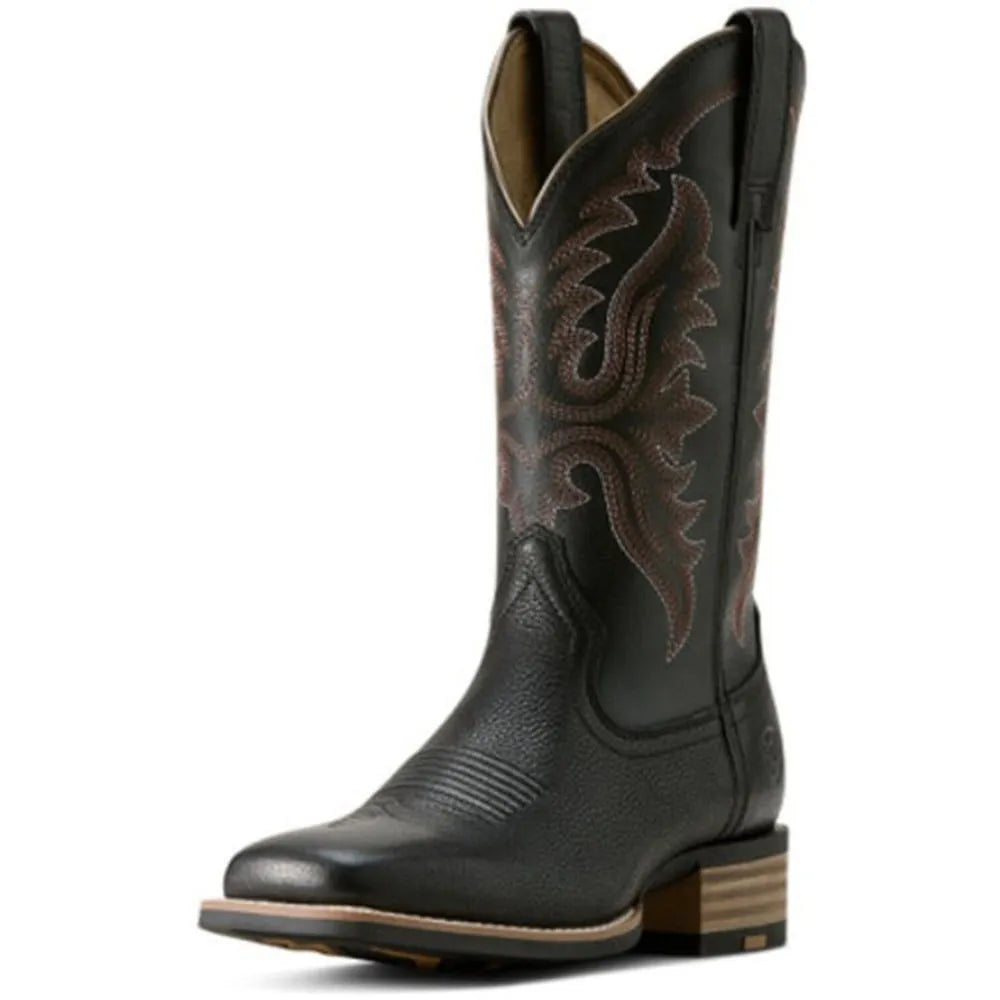 Ariat Ladies Western Boot, Olens, Square Toe, color-Obsidian 10063918
