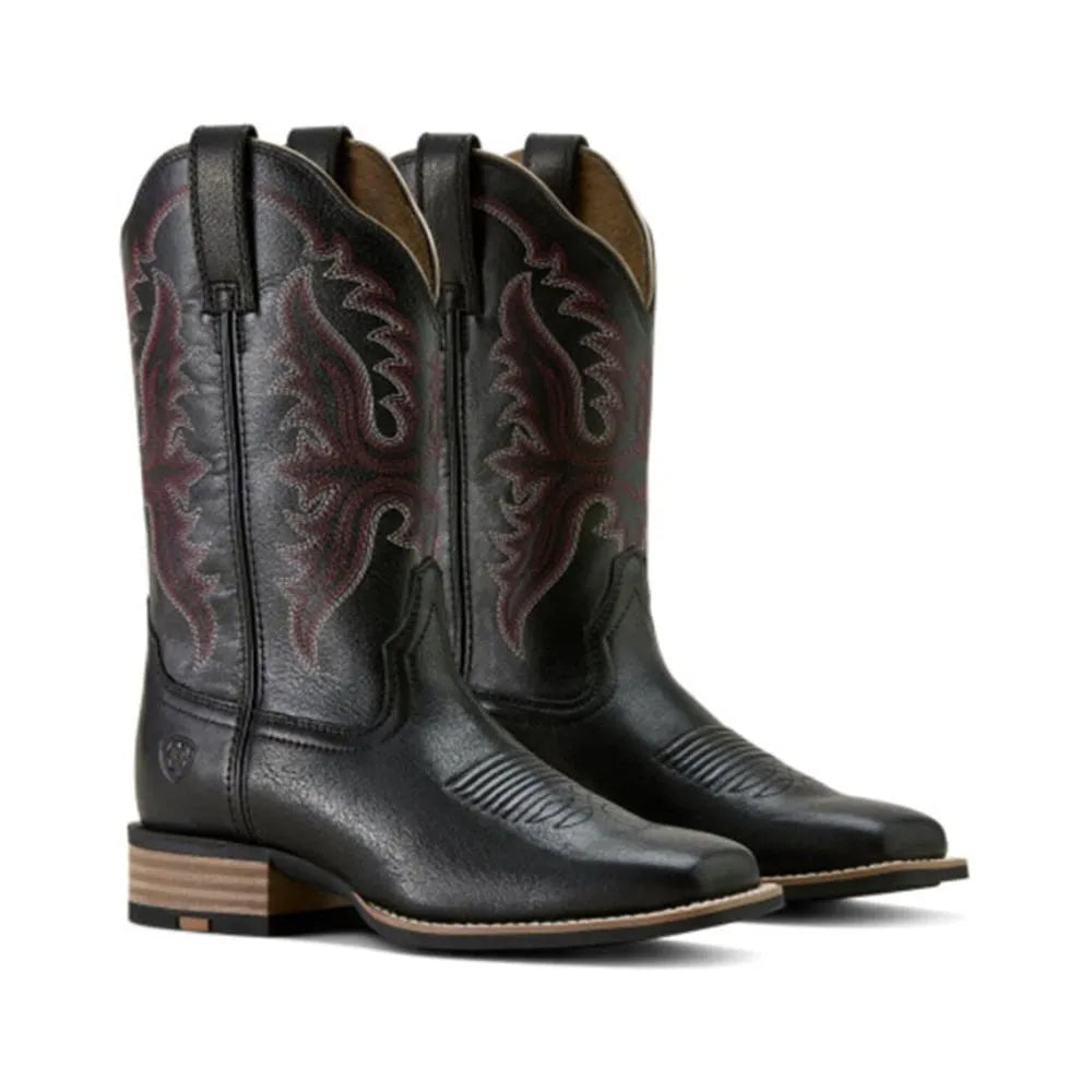 Ariat Ladies Western Boot, Olens, Square Toe, color-Obsidian 10063918