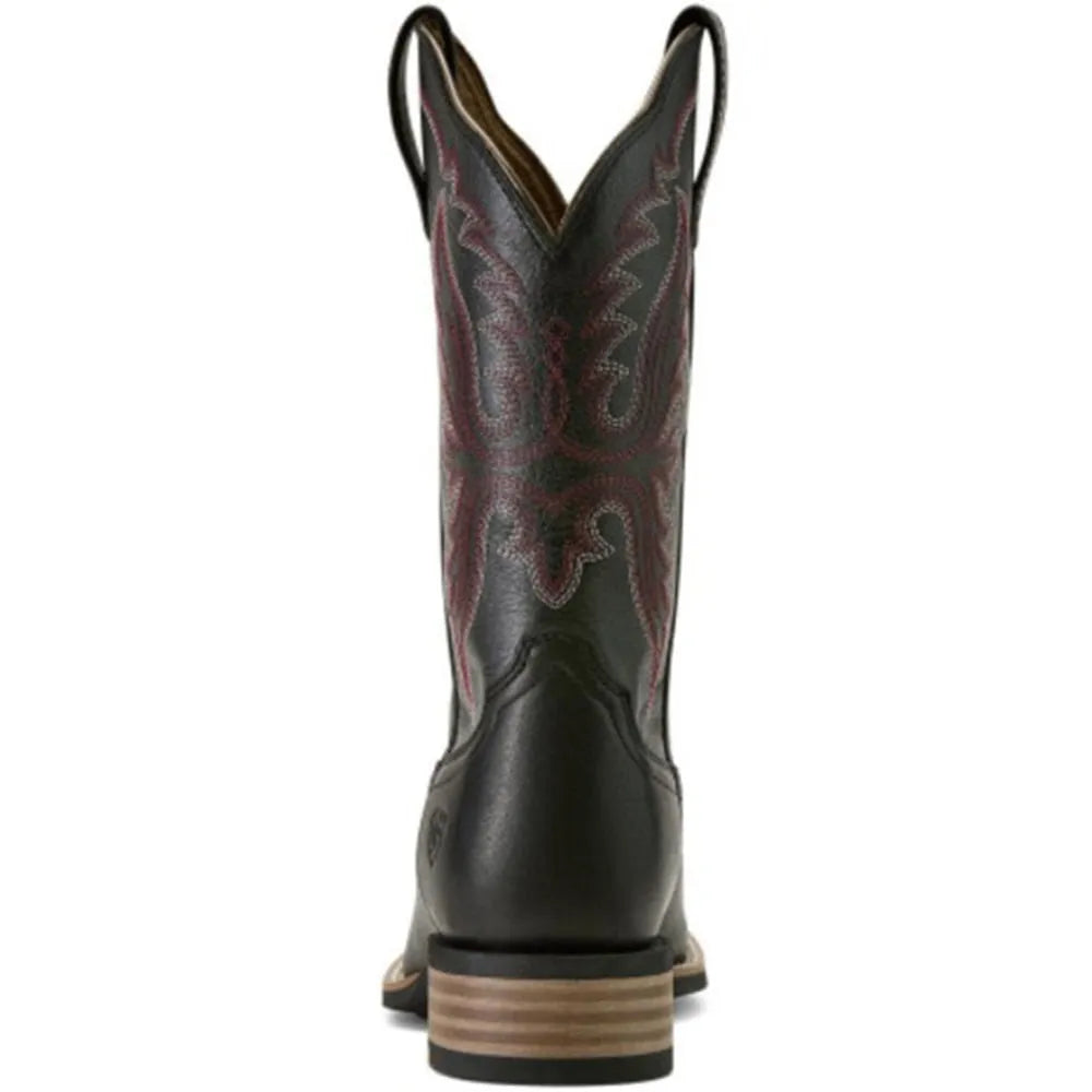 Ariat Ladies Western Boot, Olens, Square Toe, color-Obsidian 10063918