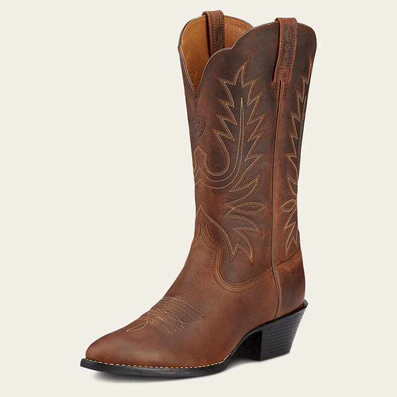 Ariat Ladies Western Boot, Wide, Heritage R Toe, Brown, 10001021