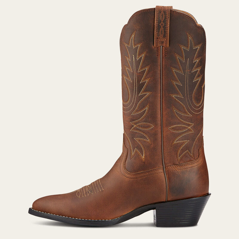 Ariat Ladies Western Boot, Wide, Heritage R Toe, Brown, 10001021