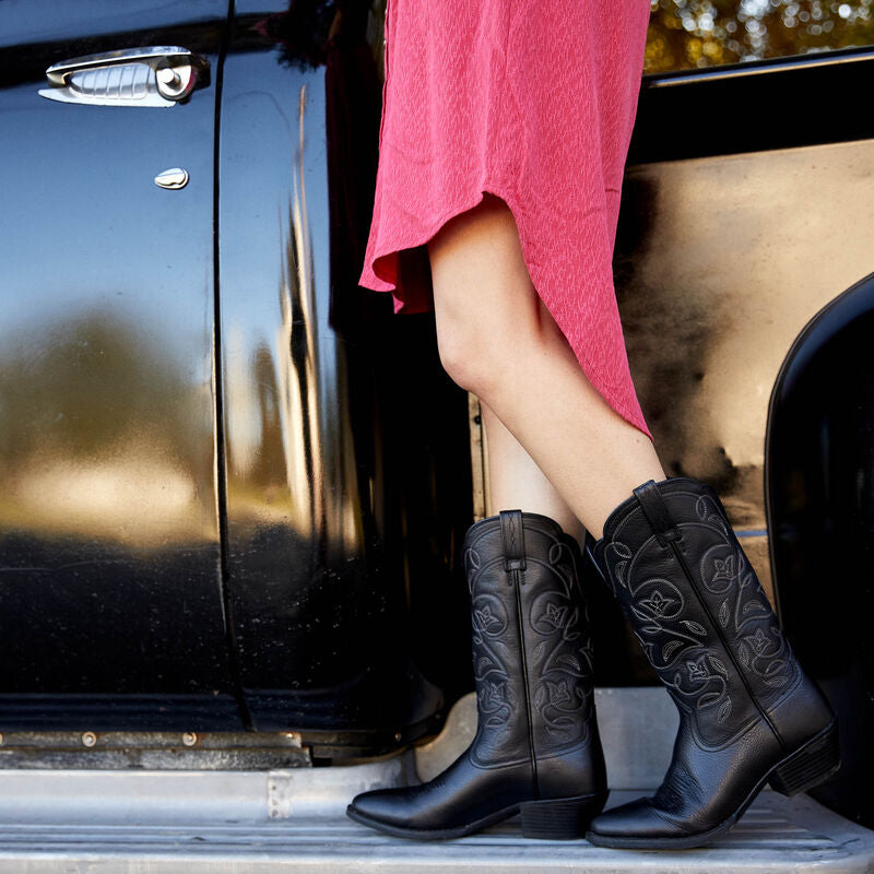 Ariat Ladies Western Boot, Wide, Heritage R Toe, Black, 10001037