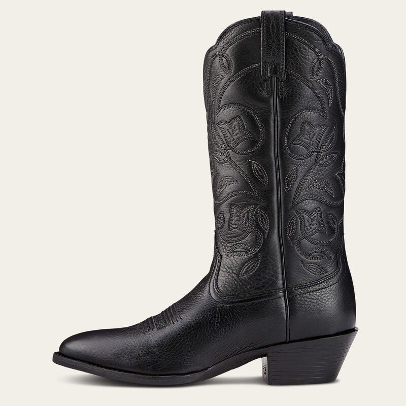 Ariat Ladies Western Boot, Wide, Heritage R Toe, Black, 10001037