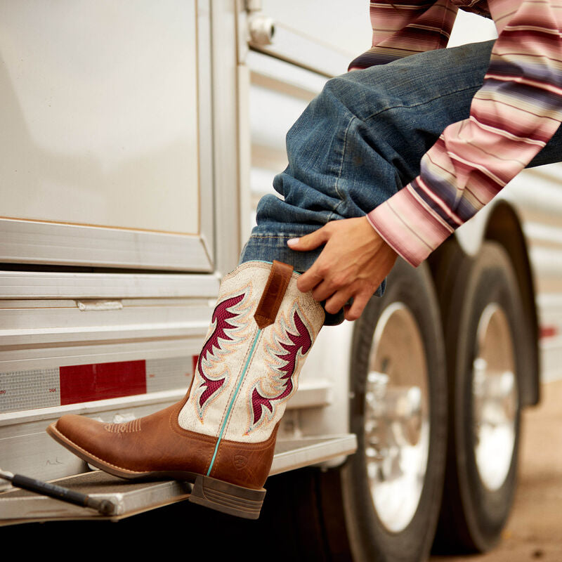 Ariat Ladies Western Boot,Be Cool, Square Toe, Pinto VentTEK 360,  10044507