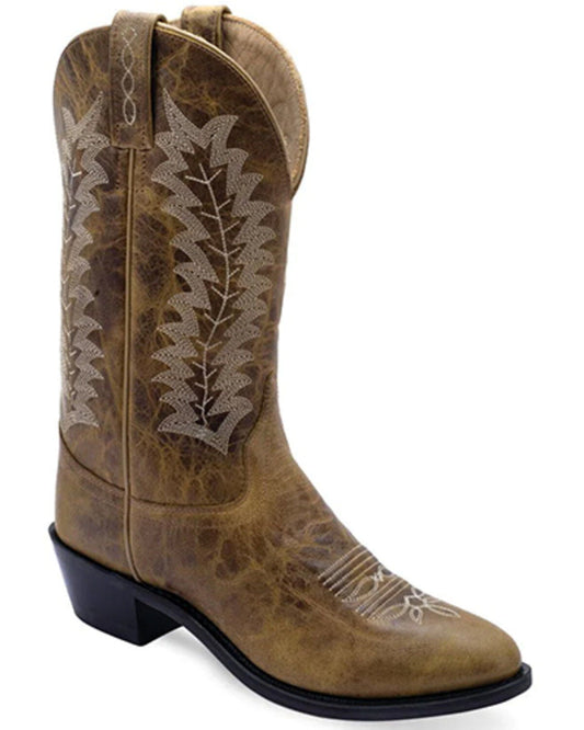 Old West Ladies WESTERN BOOTS, Brown, Snip Toe, Ow2039L