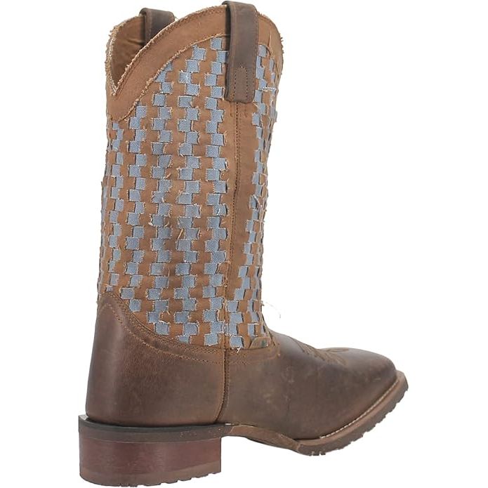 Laredo Men’s, Western Boot, Square Toe, Ned Woven, Tan/Jean 7417