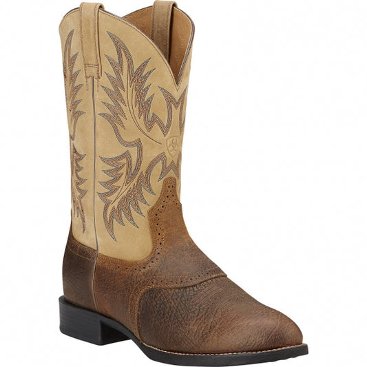 Ariat Men’s Heritage Stockman, Western Boot, Square Toe, Beige 10002247