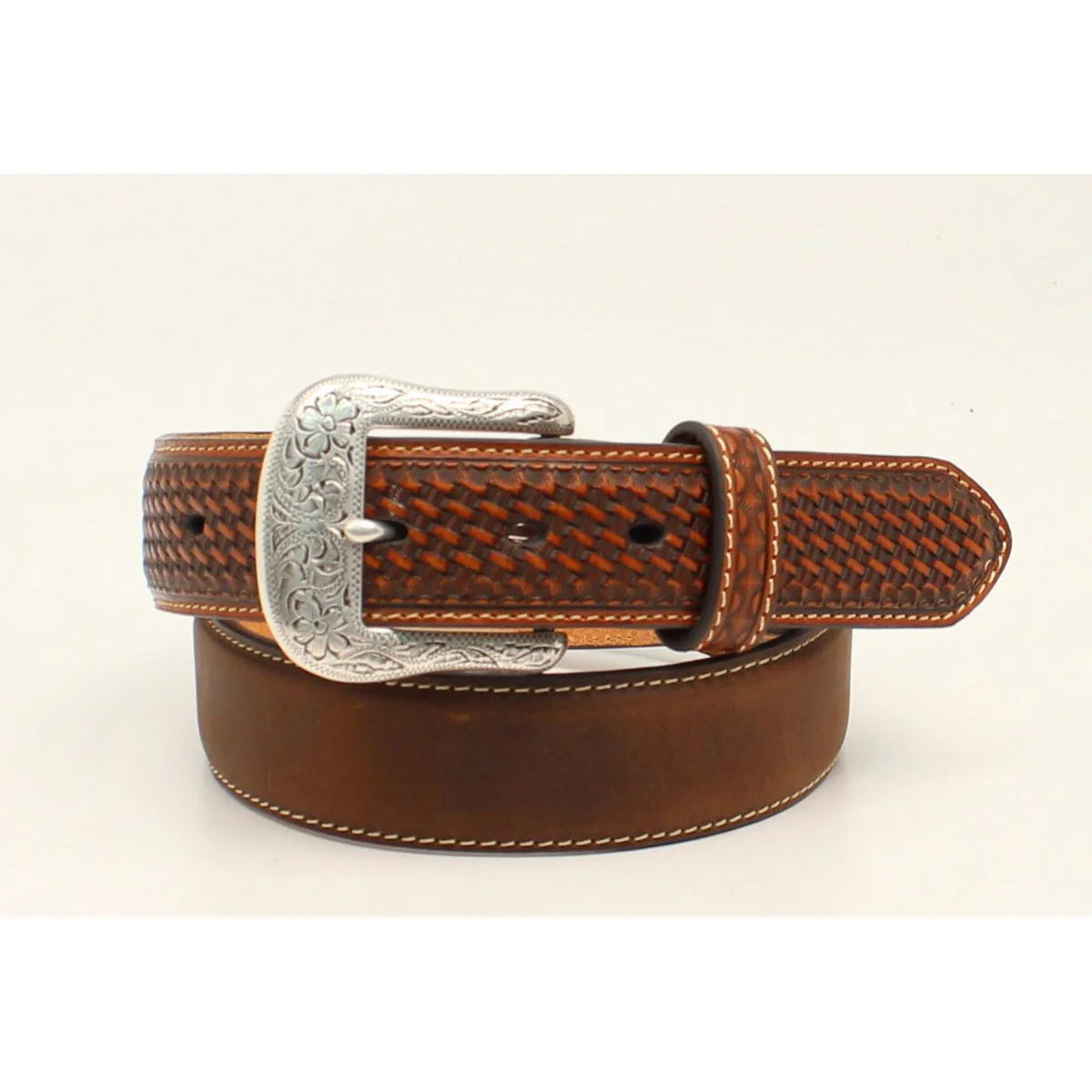 ~Ariat Men’s Basketweave Stamped Belt, A1019644