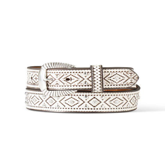 Ariat Ladies Belt White and Silver - A1565905